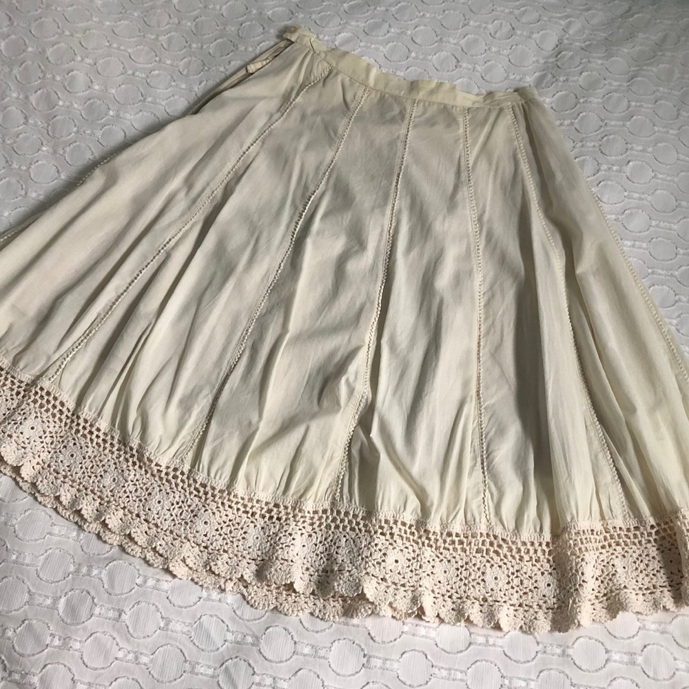 Sweet Ivory Cotton Skirt Sz S